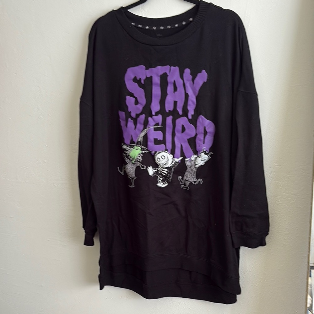 Disney Black and Purple 'Stay Weird' Sweater